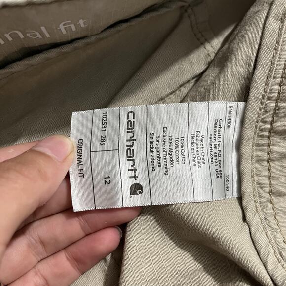 Carhartt Shorts Womens 12 Original Fit Utility Pockets Outdoor Workwear Durable - Picture 5 of 9